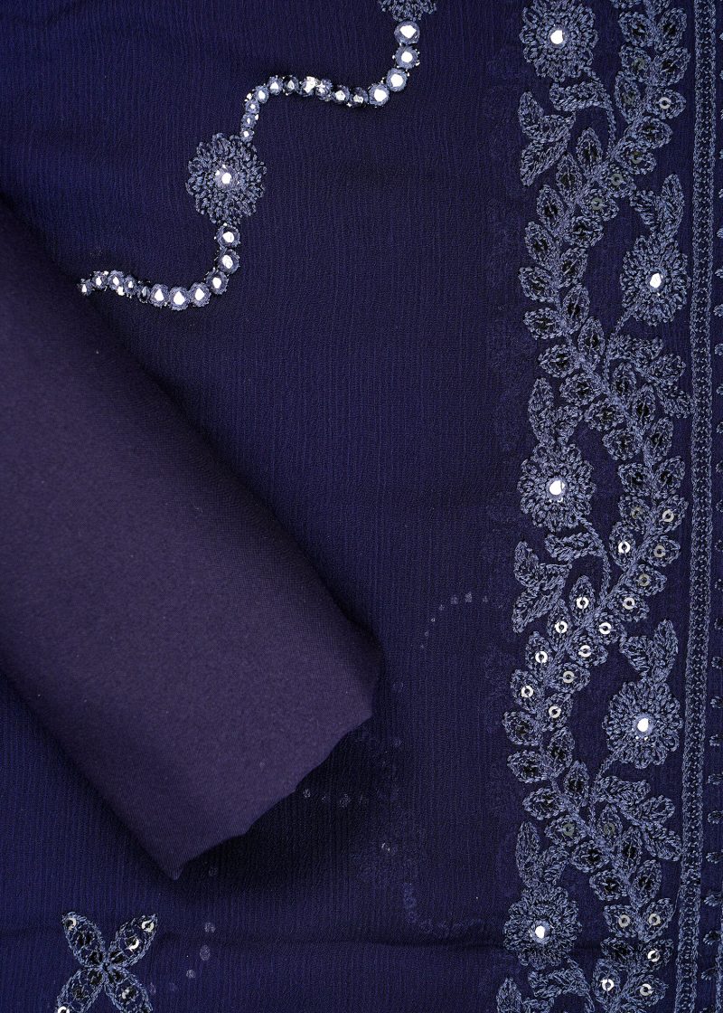 Pakistani | Blue | Unstitched | Festival Wear | Kurta Set | 3 pc Set