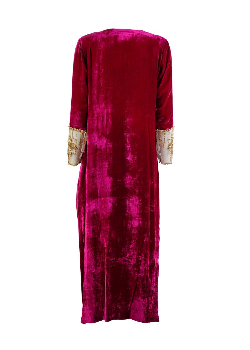 Rozina Muneeb | Rani Pink | Stitched | Designer Wear | Kaftan & Trouser | 2 pc set