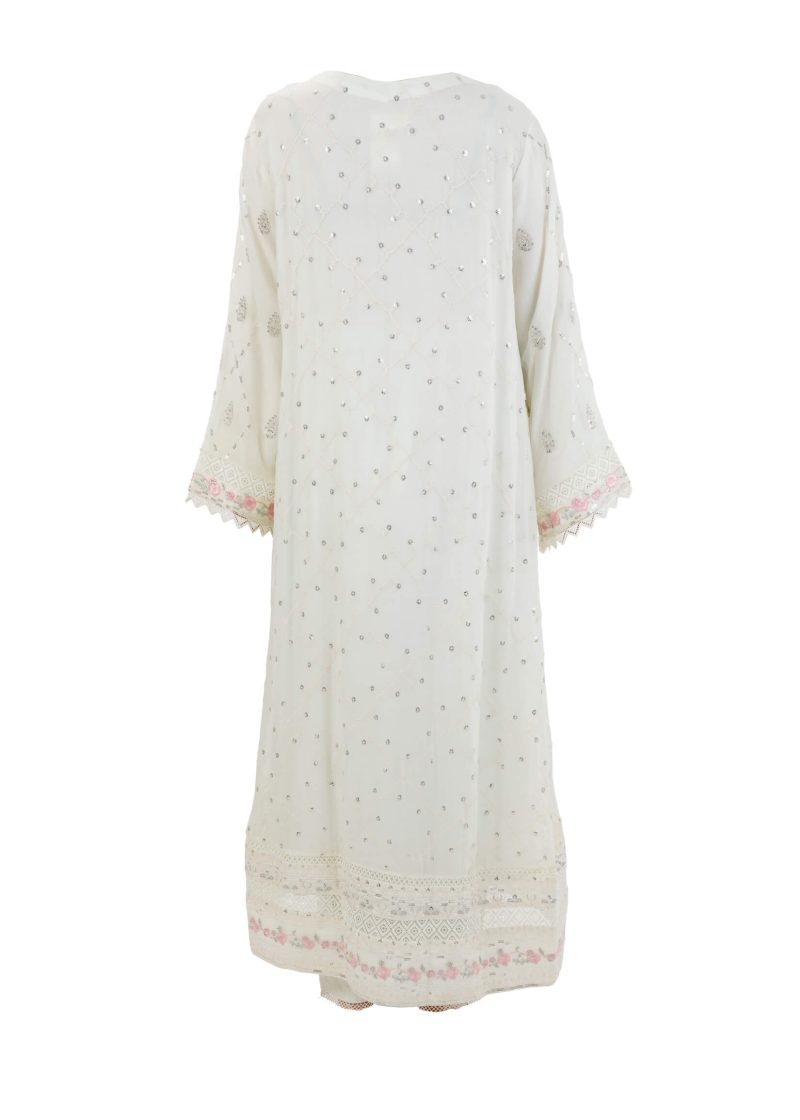 Aagha Noor | Off White | Stitched | Party Wear | kurta set | 3 pc set