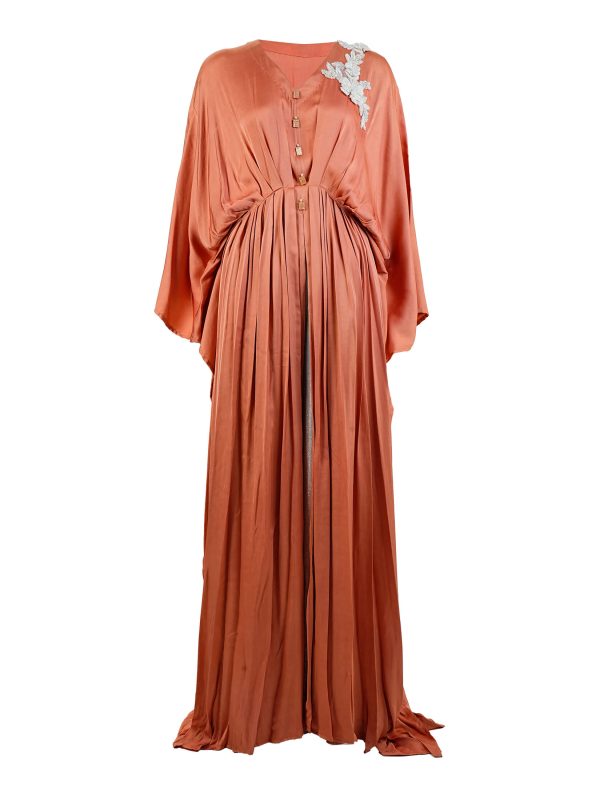 Zunaira Hayat | Dark Peach | Stitched | Designer Wear | Kaftan + Squirt | 1 PC set