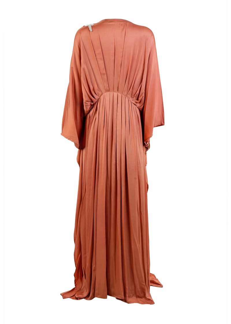 Zunaira Hayat | Dark Peach | Stitched | Designer Wear | Kaftan + Squirt | 1 PC set