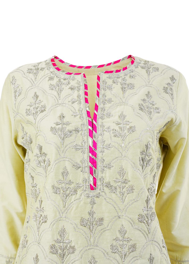 Maysarah Indo Western | Pista Green | Stitched | Party Wear | Kurta Garara Set | 3 pc set