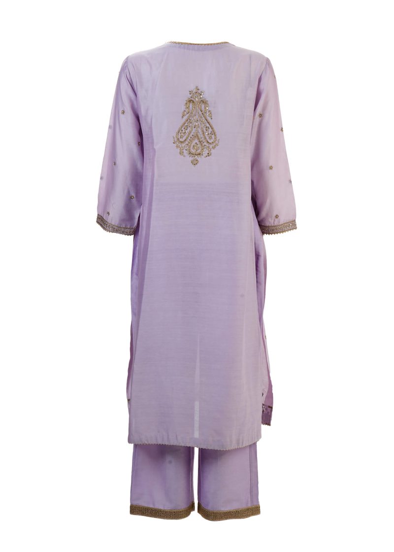 Sonia Ahuja | Purple | Semi Stitched | Designer Wear | Kurta Dupatta Trouser | 3 pc set