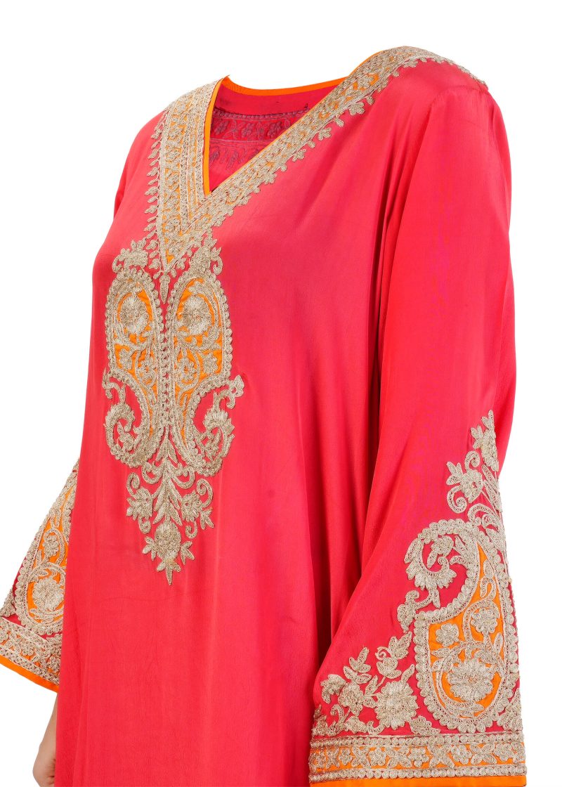 Sonia Ahuja | Red | Stitched | Designer Wear | Kurta Dupatta Trouser | 3 pc set