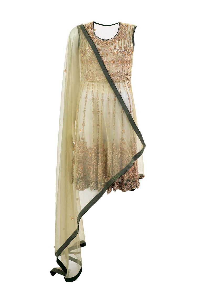 Fancy Gota | Green |Semi Stitched | Party Wear | Green | 2 pc set