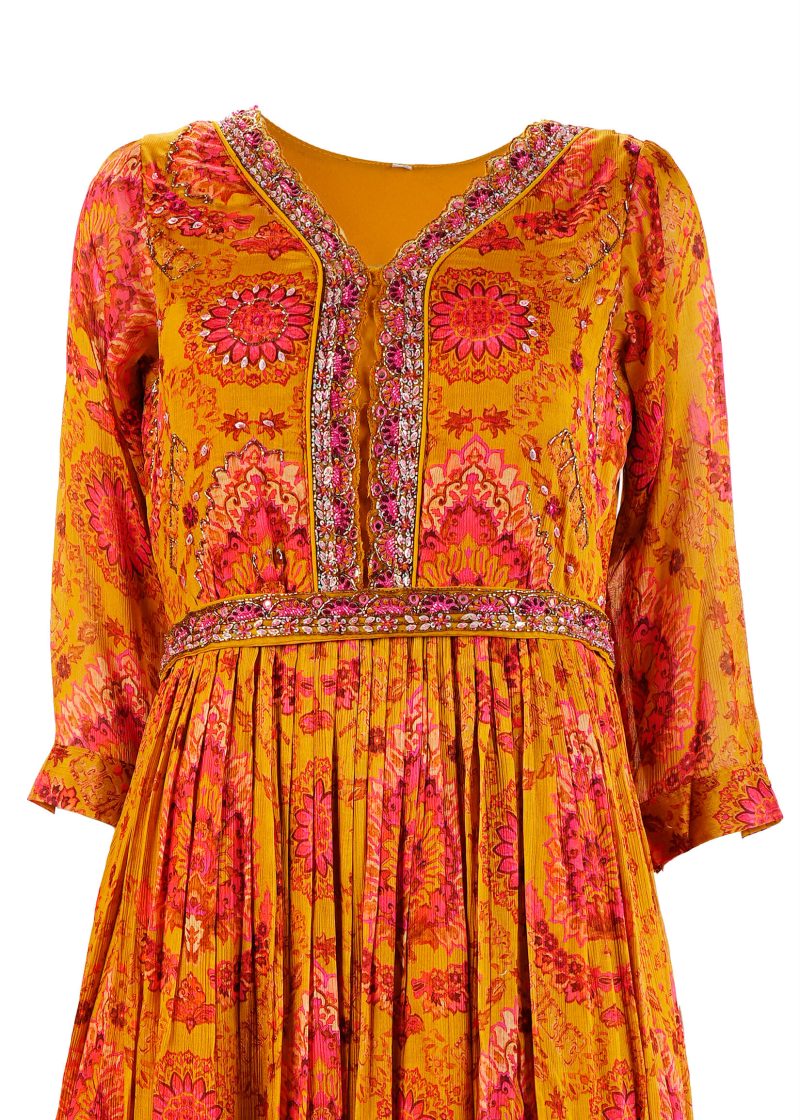 Maysarah Studio | Mustard | Semi Stitched | Wedding wear | Bridal Gown | 1 pc set