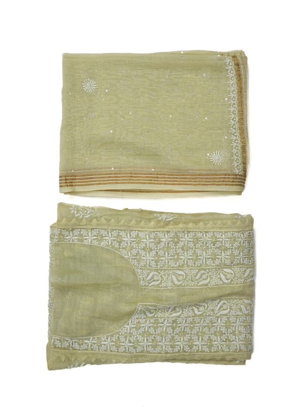 Maysarah Lucknowi | Sea Green | Semi stitched | Festival wear | Kurta Dupatta Style | 2 pc set