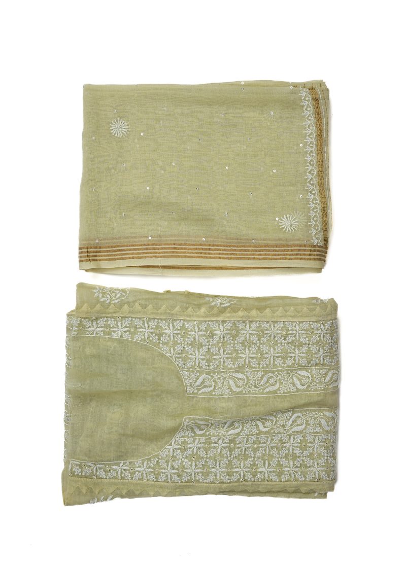 Maysarah Lucknowi | Sea Green | Semi stitched | Festival wear | Kurta Dupatta Style | 2 pc set