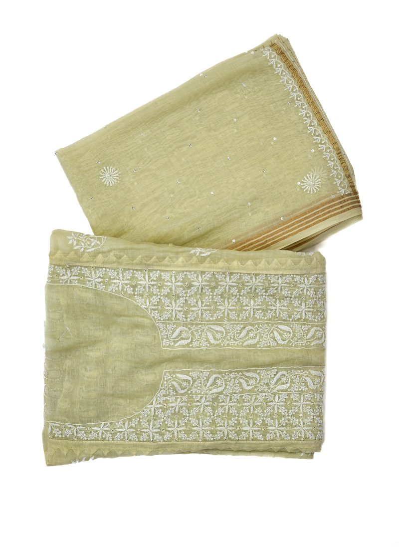 Maysarah Lucknowi | Sea Green | Semi stitched | Festival wear | Kurta Dupatta Style | 2 pc set