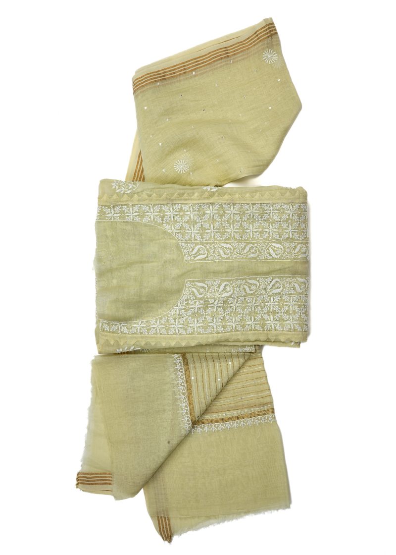 Maysarah Lucknowi | Sea Green | Semi stitched | Festival wear | Kurta Dupatta Style | 2 pc set