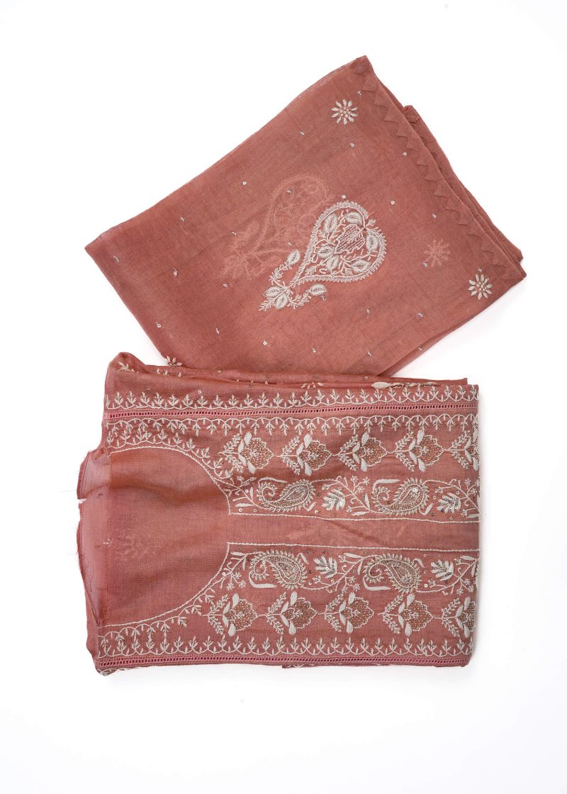 Maysarah Lucknowi | Rose Pink | Semi stitched | Festival wear | Kurta Dupatta Style | 2 pc set