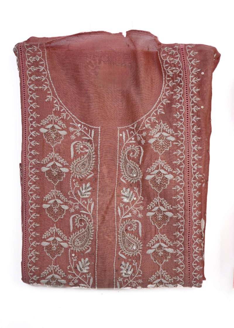 Maysarah Lucknowi | Rose Pink | Semi stitched | Festival wear | Kurta Dupatta Style | 2 pc set