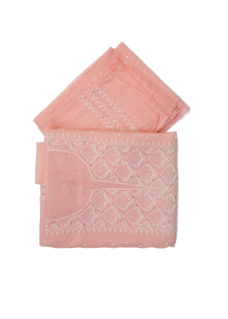 Maysarah Lucknowi | Peach Pink | Unstitched | Festival wear | Kurta Dupatta Style | 2 pc set