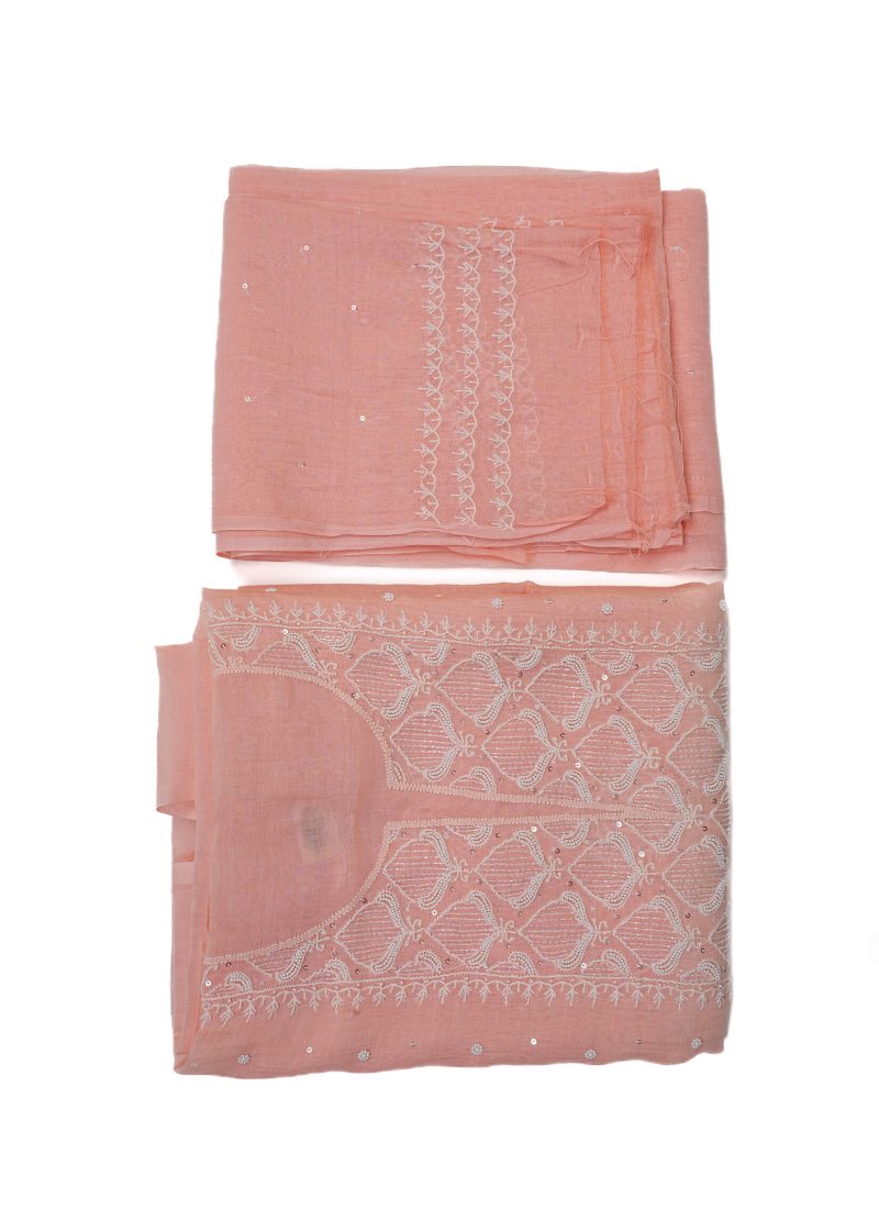 Maysarah Lucknowi | Peach Pink | Unstitched | Festival wear | Kurta Dupatta Style | 2 pc set