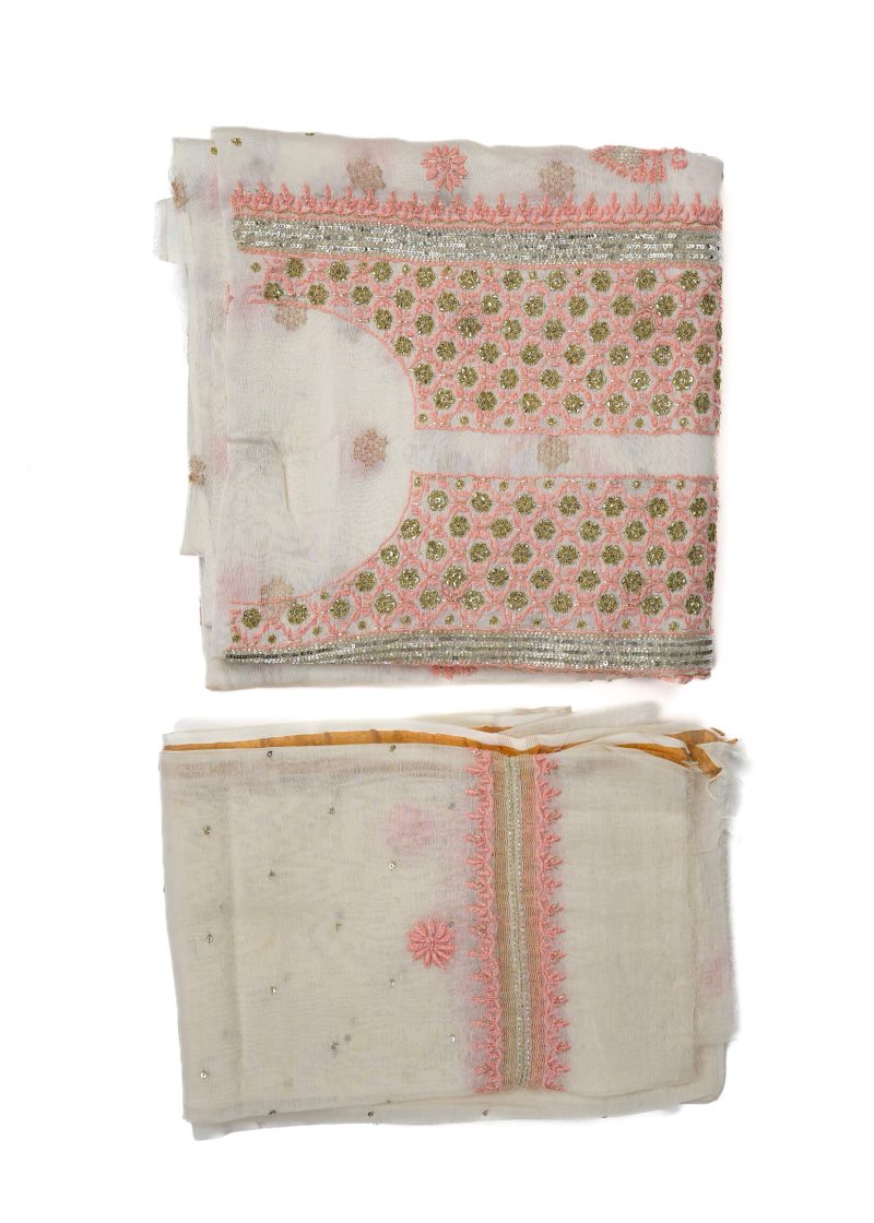 Maysarah Lucknowi | Off White | Stitched | Festival wear | Kurta Trouser Style | 3 pc set