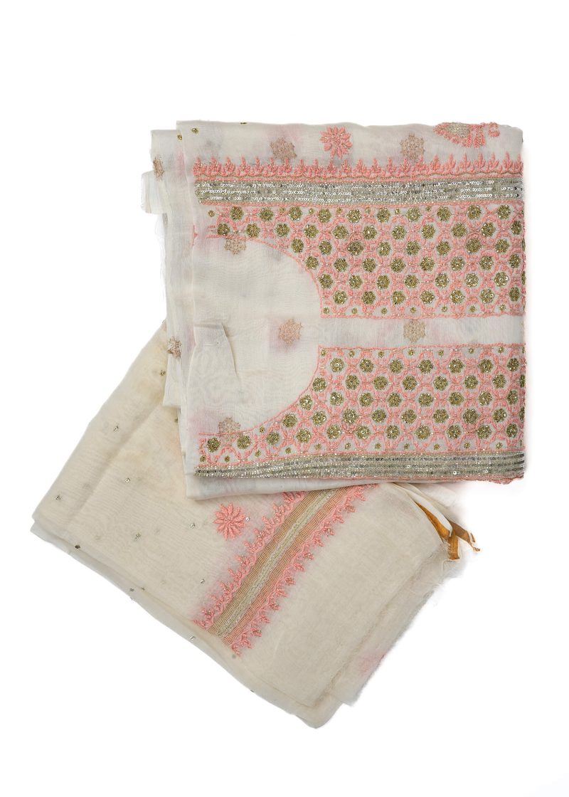 Maysarah Lucknowi | Off White | Stitched | Festival wear | Kurta Trouser Style | 3 pc set