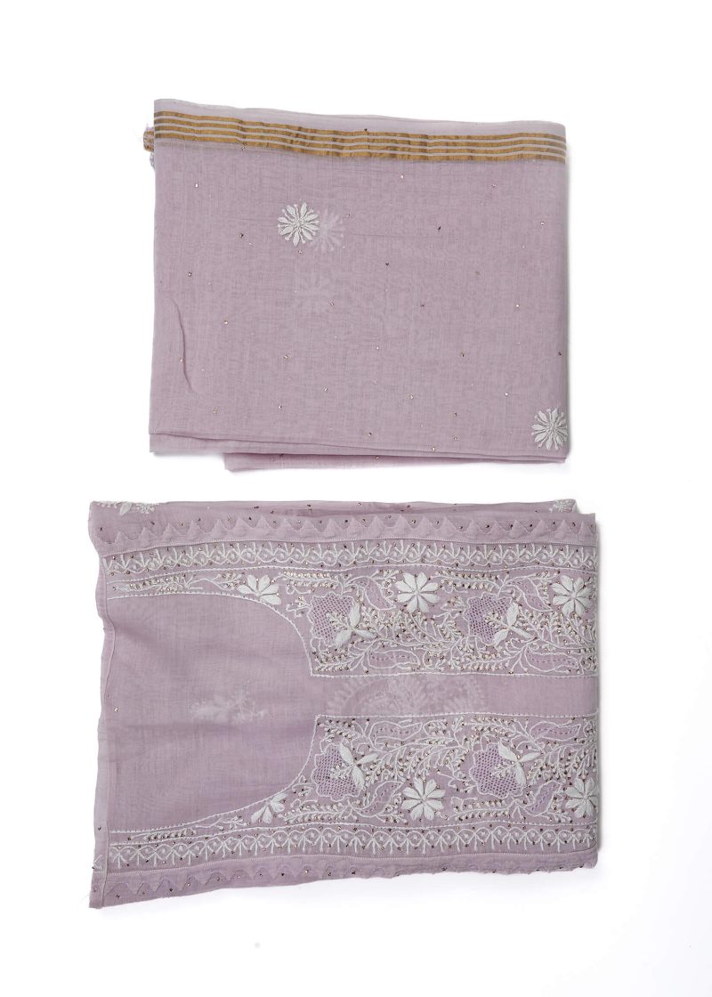 Maysarah Lucknowi | Purple | Semi Stitched | Kurta dupatta | Festival Wear | 2 pc set.