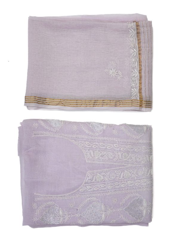 Maysarah Lucknowi | Lavender | Unstitched | Kurta dupatta | Daily & Festival Wear | 2 pc set.