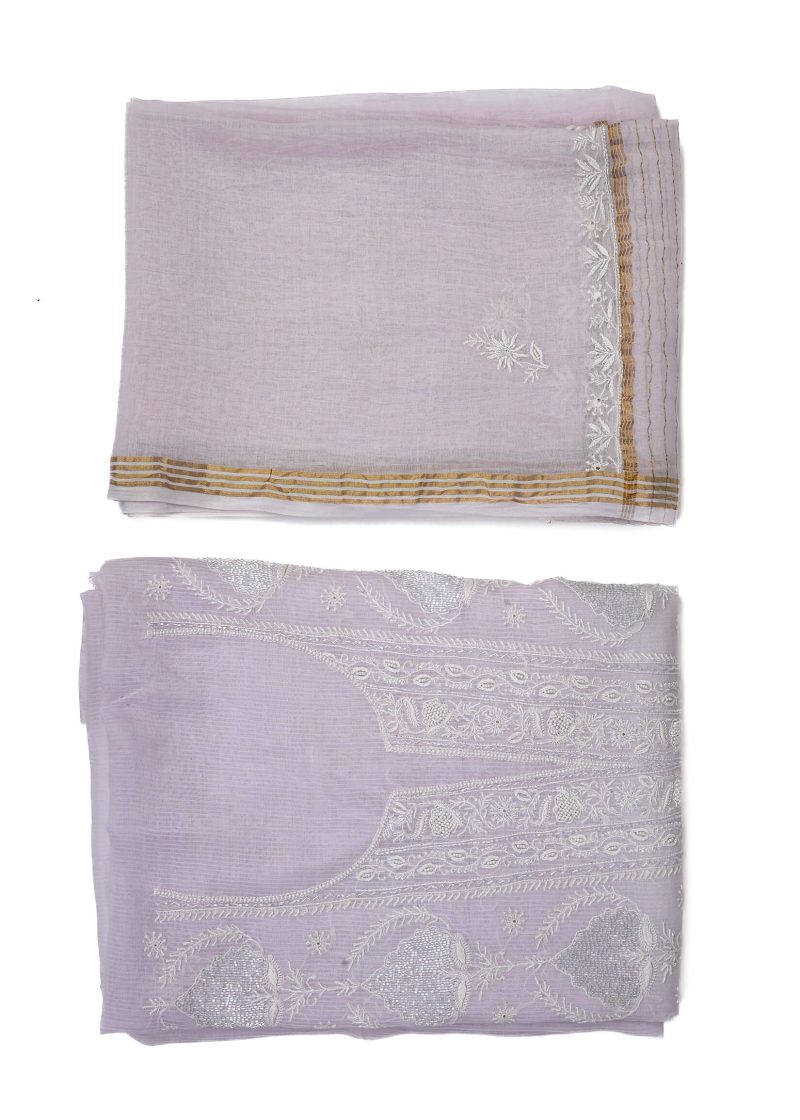 Maysarah Lucknowi | Lavender | Unstitched | Kurta dupatta | Daily & Festival Wear | 2 pc set.