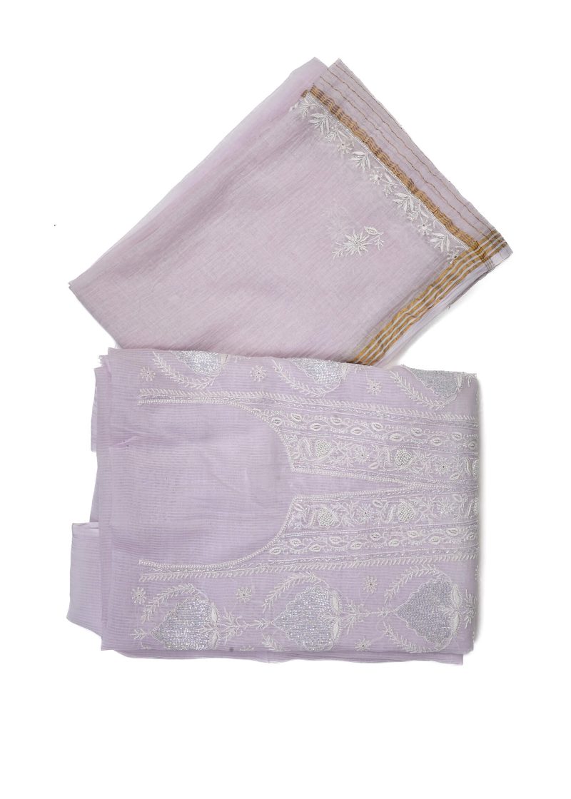 Maysarah Lucknowi | Lavender | Unstitched | Kurta dupatta | Daily & Festival Wear | 2 pc set.