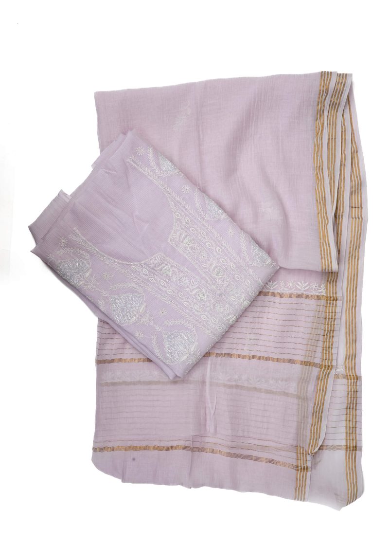 Maysarah Lucknowi | Lavender | Unstitched | Kurta dupatta | Daily & Festival Wear | 2 pc set.