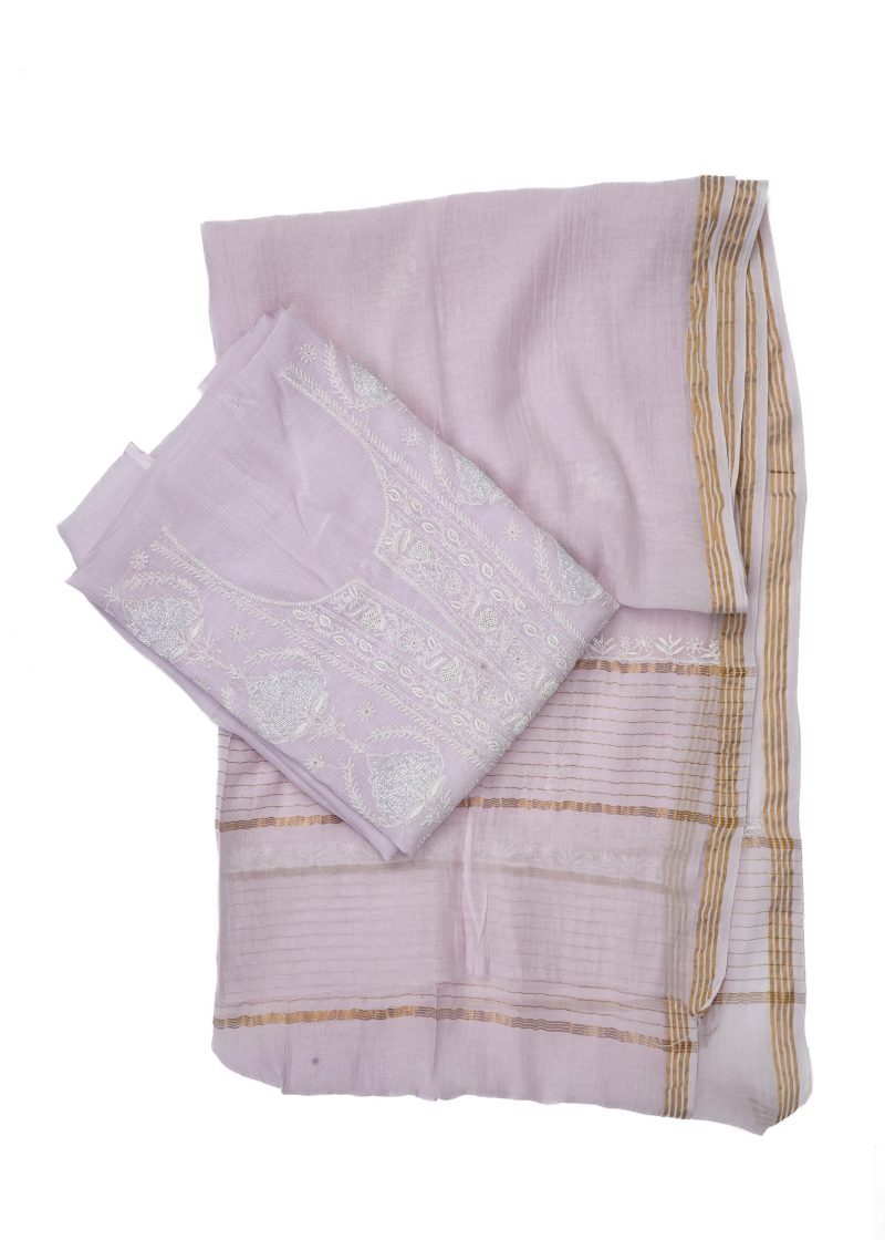 Maysarah Lucknowi | Lavender | Unstitched | Kurta dupatta | Daily & Festival Wear | 2 pc set.