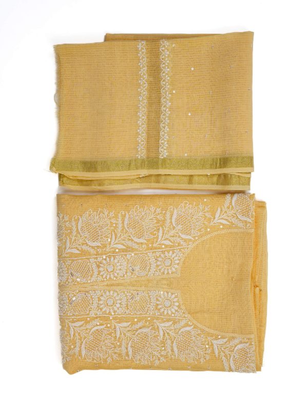 Maysarah Lucknowi | Yellow | Semi stitched | Festival wear | Kurta Dupatta Style | 2 pc set