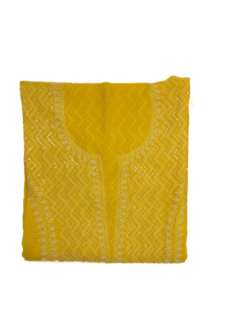 Maysarah Lucknowi | Golden Yellow | Unstitched | Festival wear | Kurta Dupatta Style | 2 pc set