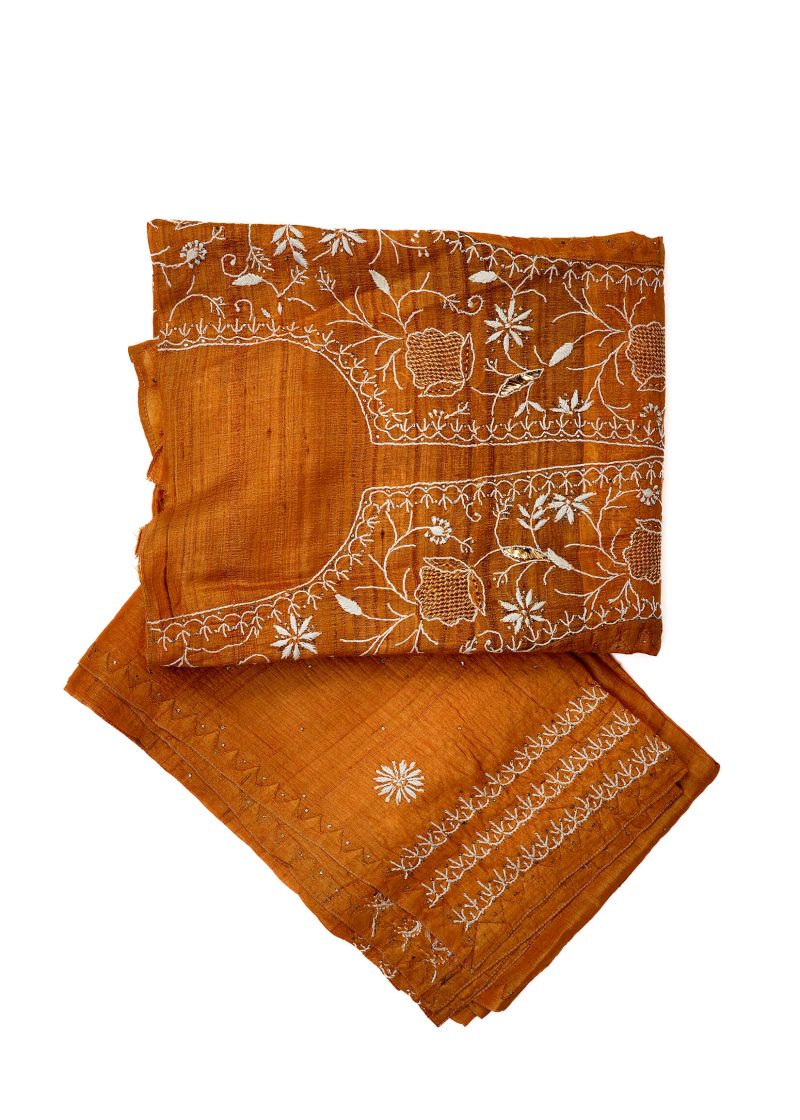 Maysarah Lucknowi | Mustard | Semi stitched | Festival wear | Kurta Dupatta Style | 2 pc set