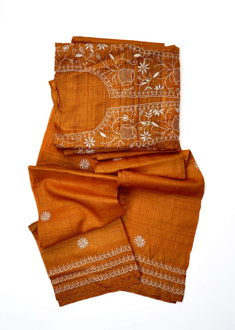 Maysarah Lucknowi | Mustard | Semi stitched | Festival wear | Kurta Dupatta Style | 2 pc set