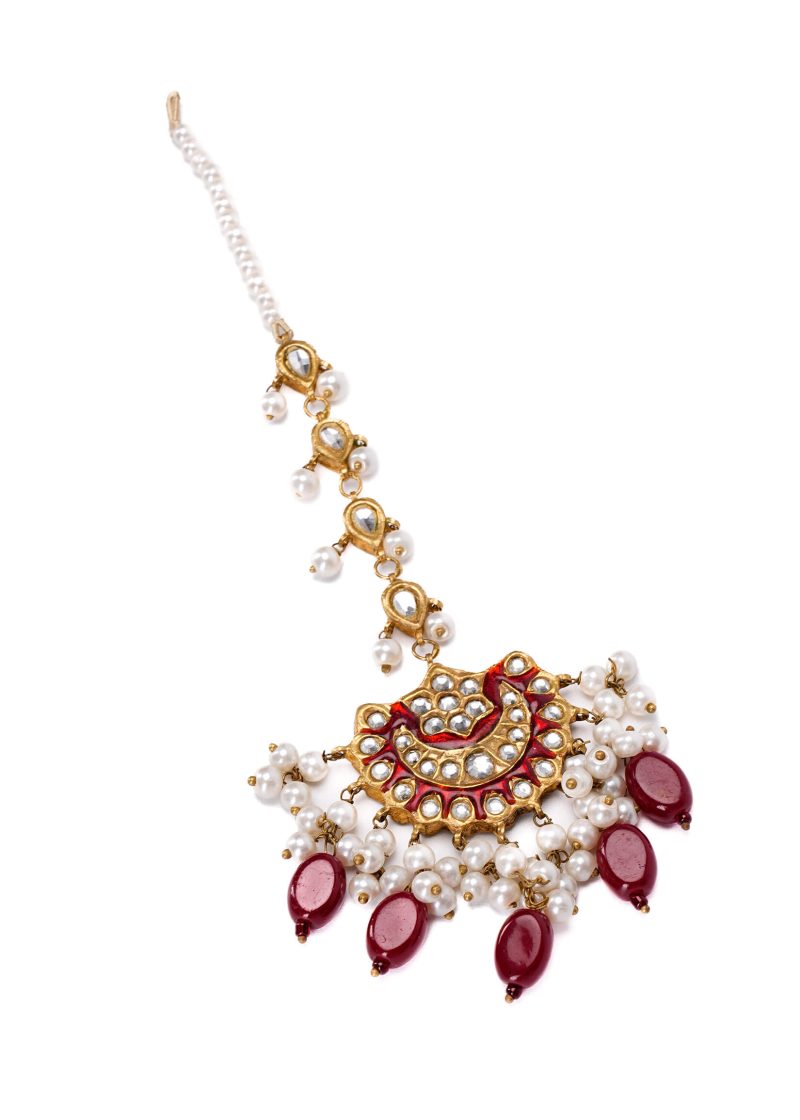 Silver Necklace with White Lulu Beads | Chic Western Style | Maala Design