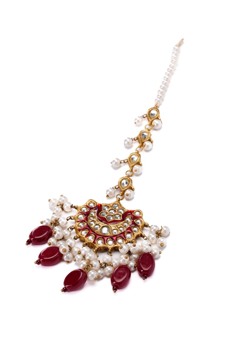 Silver Necklace with White Lulu Beads | Chic Western Style | Maala Design