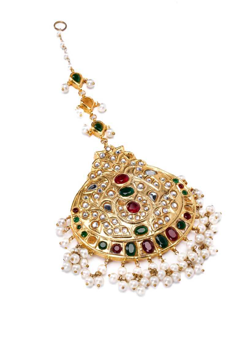 Silver Diamond Choker with Pink Print | White Ruby, Lulu Beads, and Pink Tassels