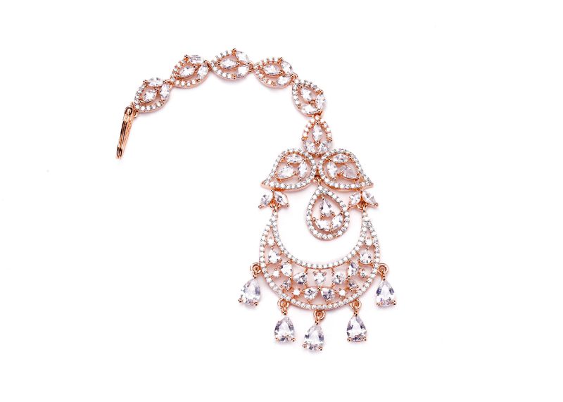 Traditional Diamond | Bollywood Style | Silver Black Metal | Enamel Gold Plating