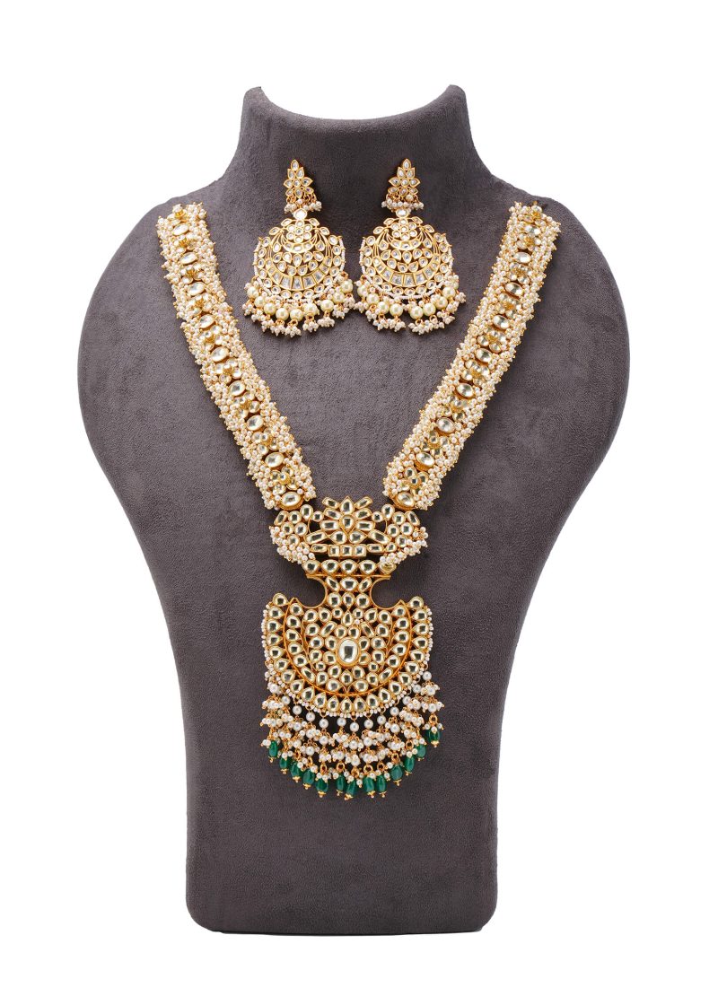 Two Size Off White Lulu Tassel Details | Gold Entick Metal Silver Kundan Pasha