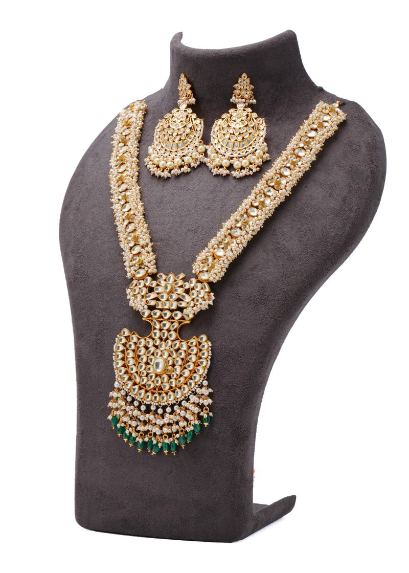Two Size Off White Lulu Tassel Details | Gold Entick Metal Silver Kundan Pasha