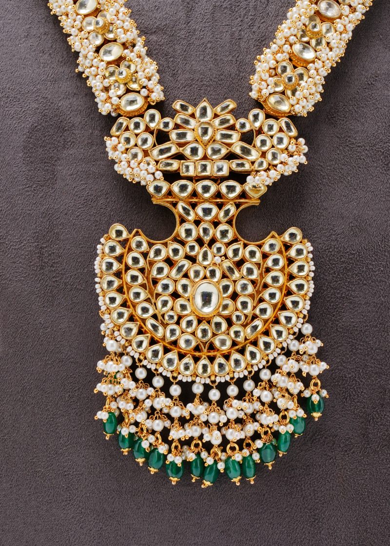 Two Size Off White Lulu Tassel Details | Gold Entick Metal Silver Kundan Pasha