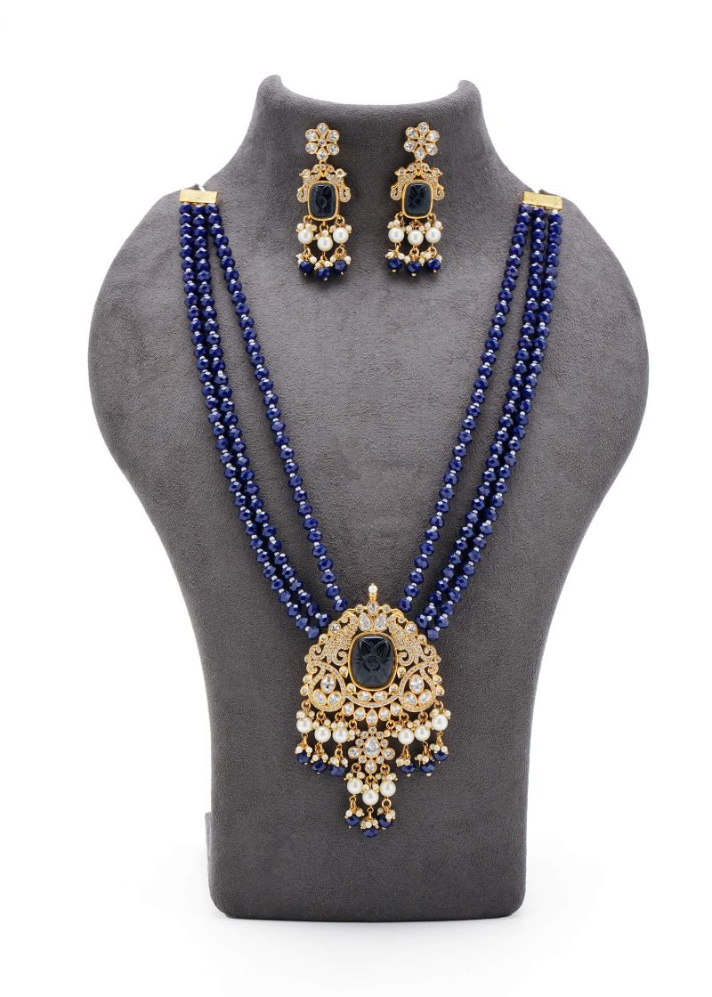 Maang Tika | Gold Metal Silver Kundan with Red Print, Lulu & Maroon Stone Tassel Design