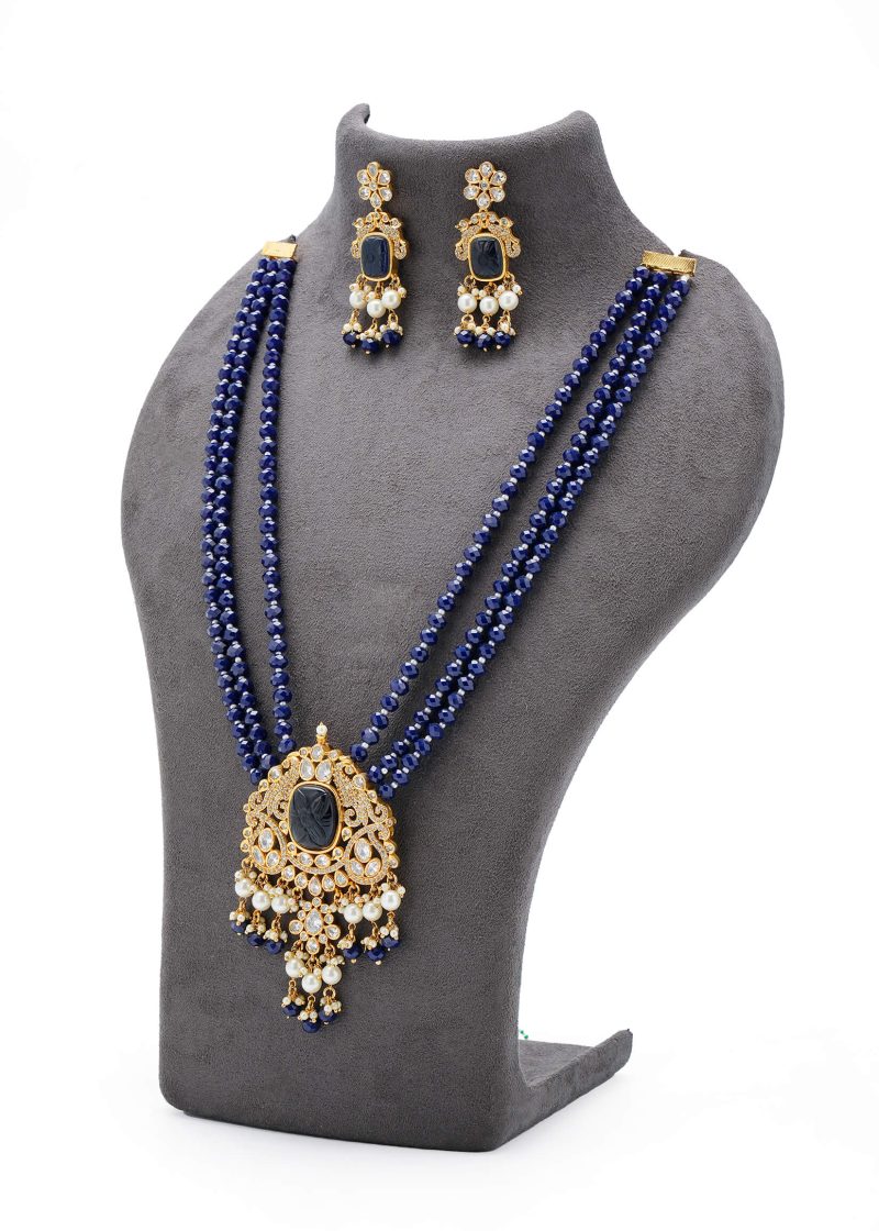 Maang Tika | Gold Metal Silver Kundan with Red Print, Lulu & Maroon Stone Tassel Design