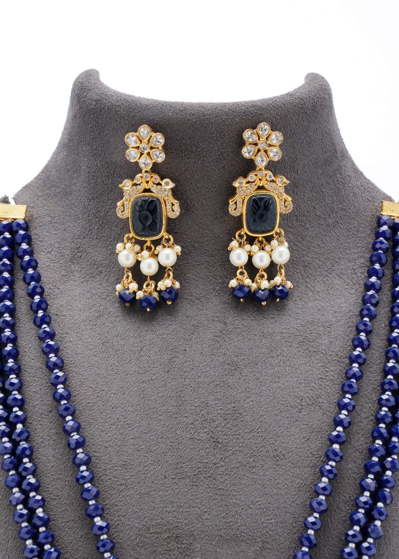 Maang Tika | Gold Metal Silver Kundan with Red Print, Lulu & Maroon Stone Tassel Design