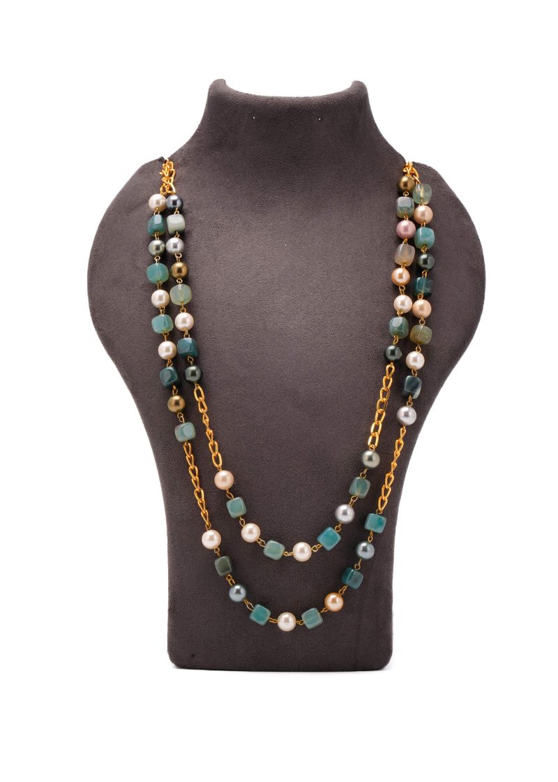 Moon Shape Earrings | Gold Metal Silver Uncut Diamond with Pink Ruby & Pearl Tassel