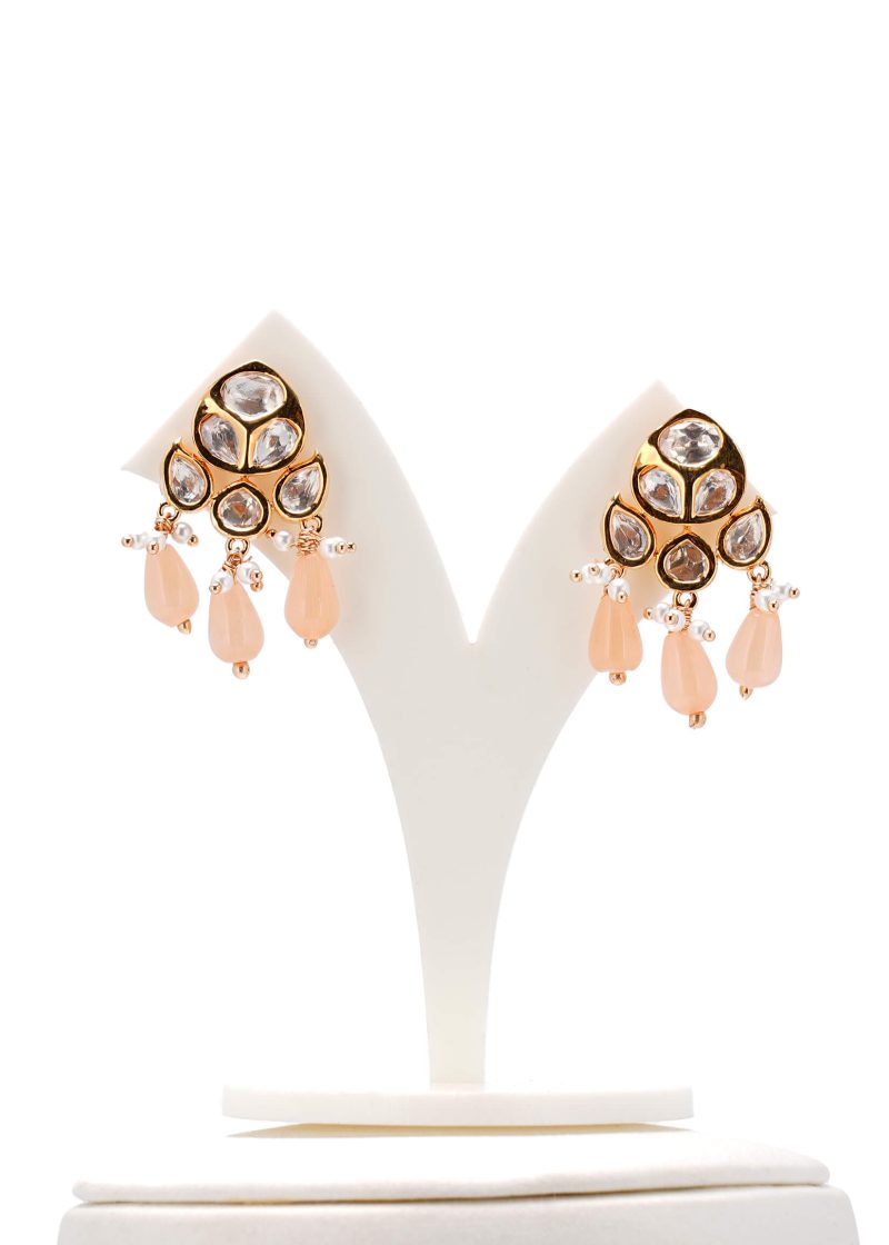 Three-Line Necklace Design | Gold Metal Silver Diamond with Emerald Green Ruby Details