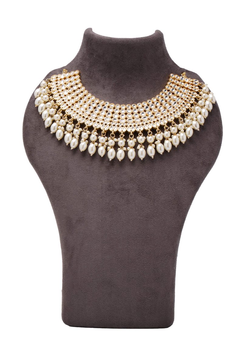 Half Moon Pasha | Gold Metal Silver Kundan with Emerald Green & Pink Stone Tassel Design