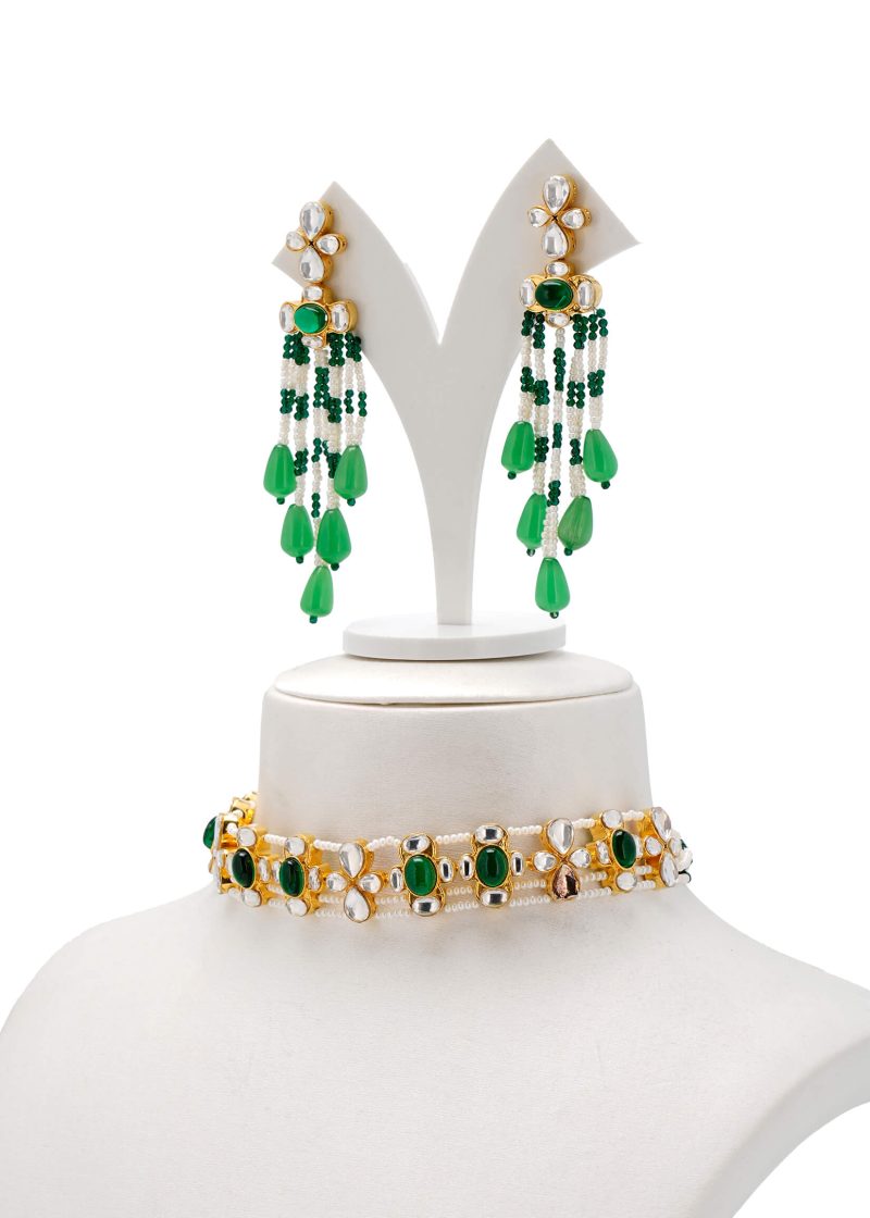 Luxe Long Mala Necklace | Gold Metal with Multicolor Stones & Elegant Jaipuri Style