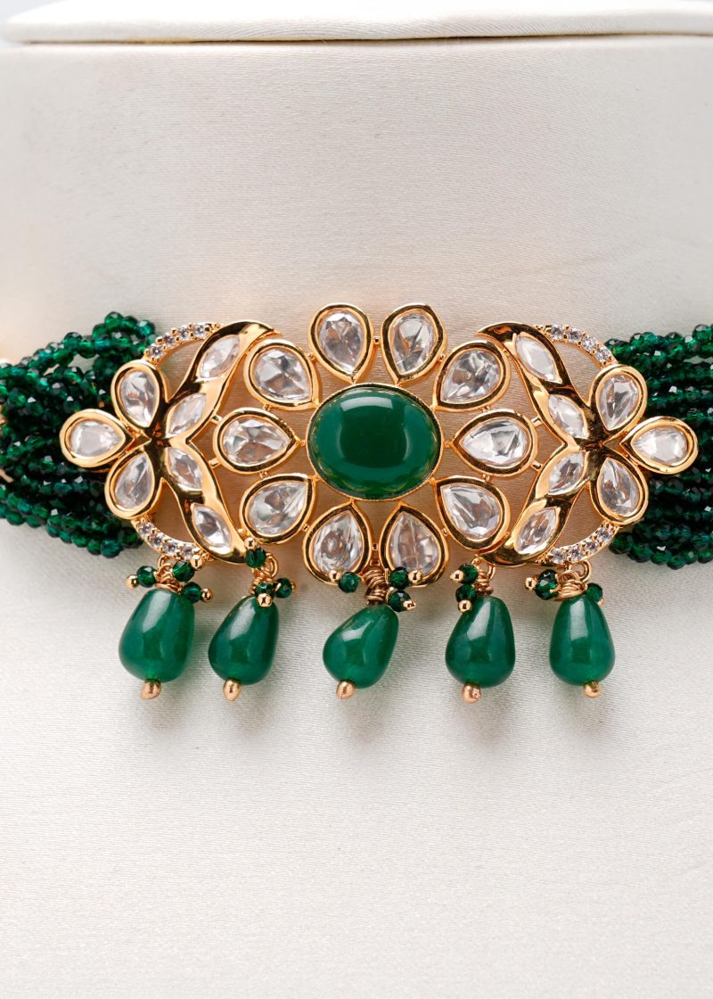 Moon Shape Earrings | Gold Metal Silver Diamond with Pink Ruby & Elegant Tassel