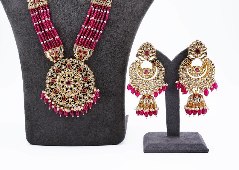 Elegant Bridal Jewelry| Gold Choker Set | Silver Kundan | Lulu Tassels & Pink Ruby | Maang Tika