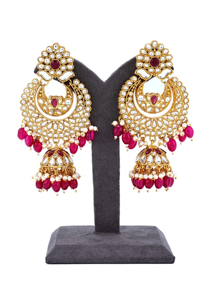 Elegant Bridal Jewelry| Gold Choker Set | Silver Kundan | Lulu Tassels & Pink Ruby | Maang Tika