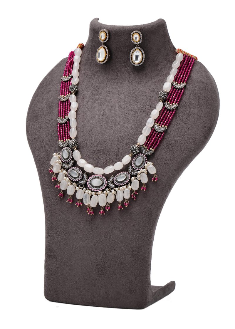 Lips Tassel Earrings | Gold Metal Silver Jaipuri Kundan with Unique Tassel Design