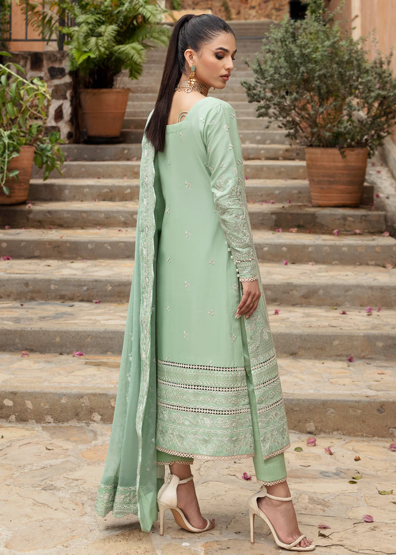Gulaal Luxury Lawn | Green | Unstitched | Party wear | Chiffon Dupatta embroidered | DENIZ GL-LL-24V1-05