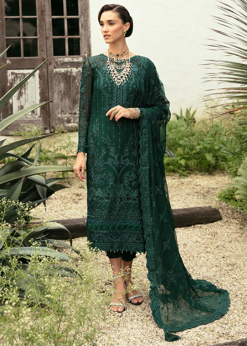 Gulaal Chiffon | Tea Green | Unstitched | Party wear | Chiffon Dupatta embroidered | CASSIA GL-EC-24V1-05